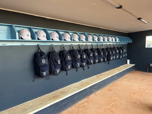 dugout player storage rack