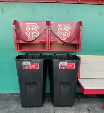 2 water cooler holders in Florida State softball dugout