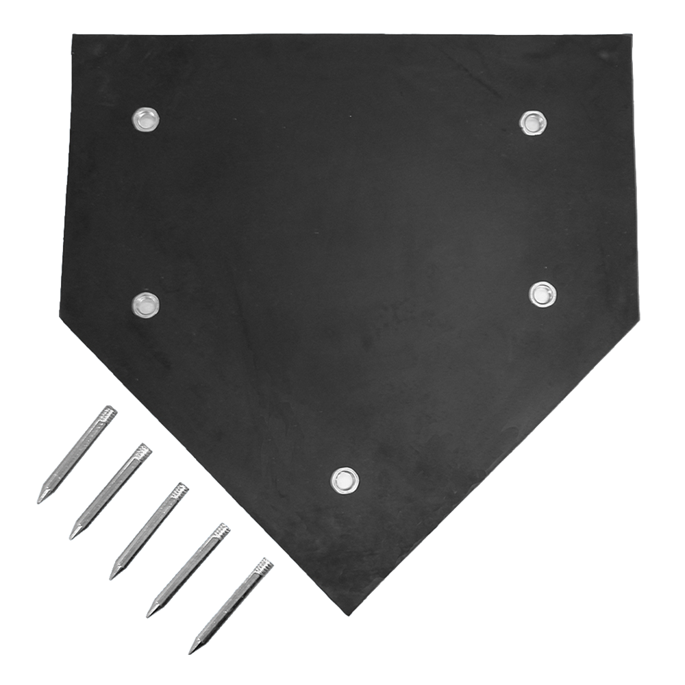 Bottom view of the Jaypro Home Plate with 5 spikes on the bottom left