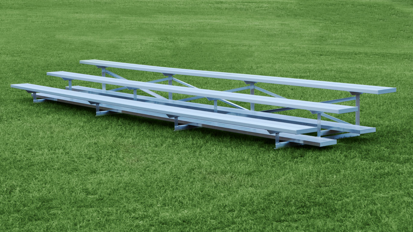 Low Rise Dura-Lite Welded Portable Bleachers 3 rows variant on Grass Background