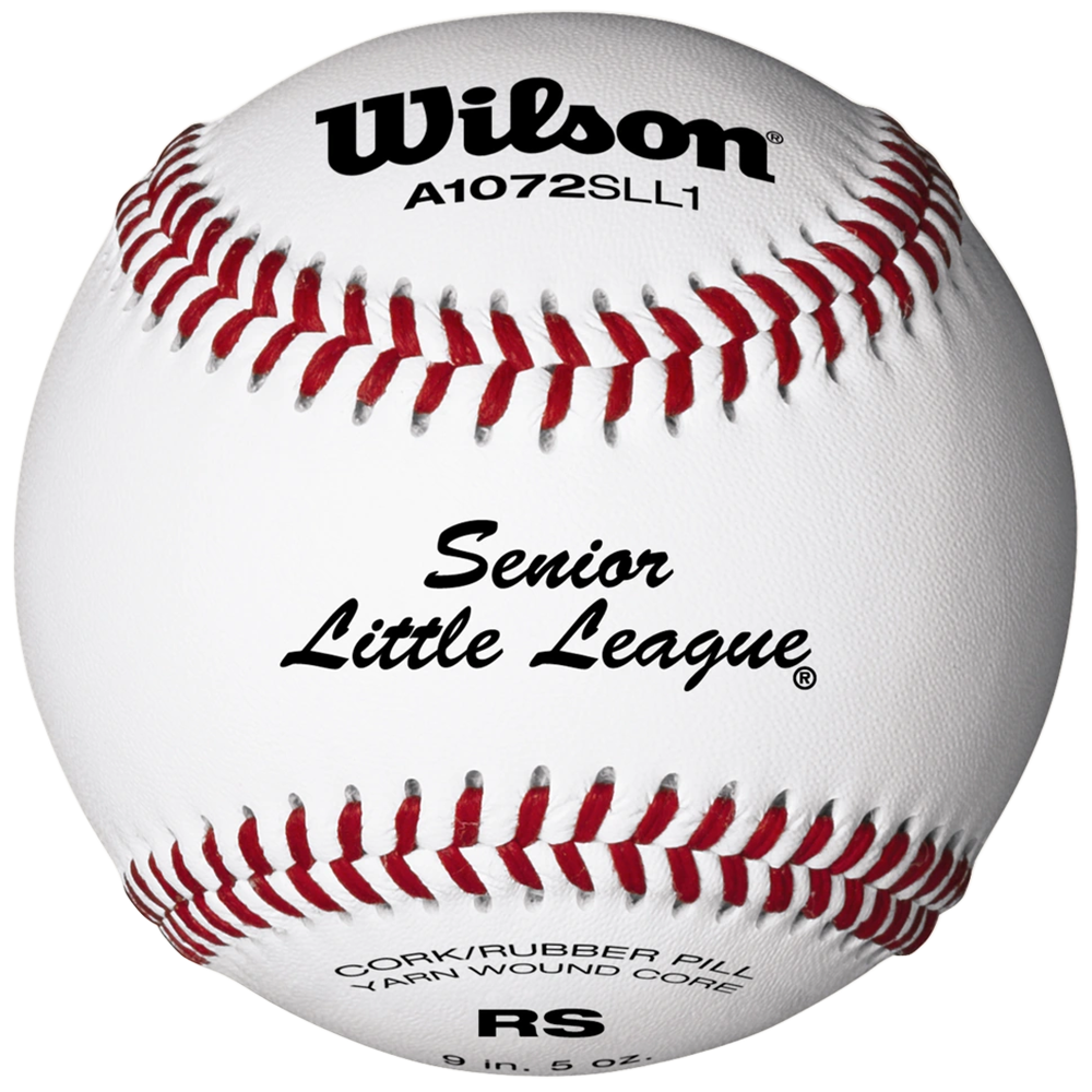 White Wilson A1072SLL1 baseball with Senior Little League branding.