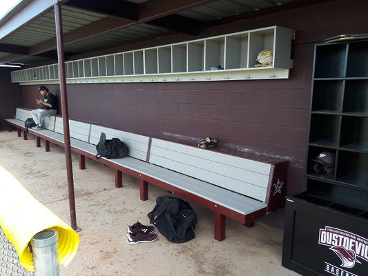 above bench player equipment storage