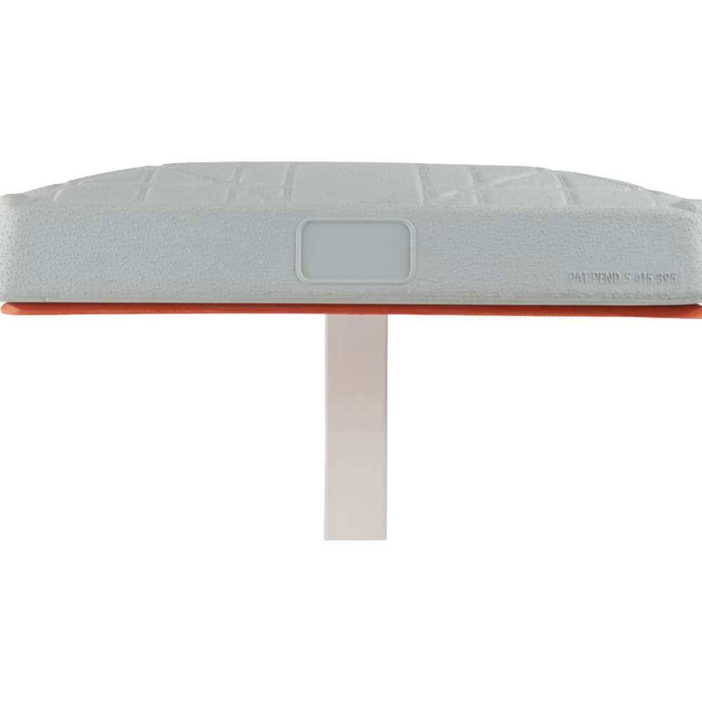 Side view of the hollywood quick release base and anchor. Orange and white. 