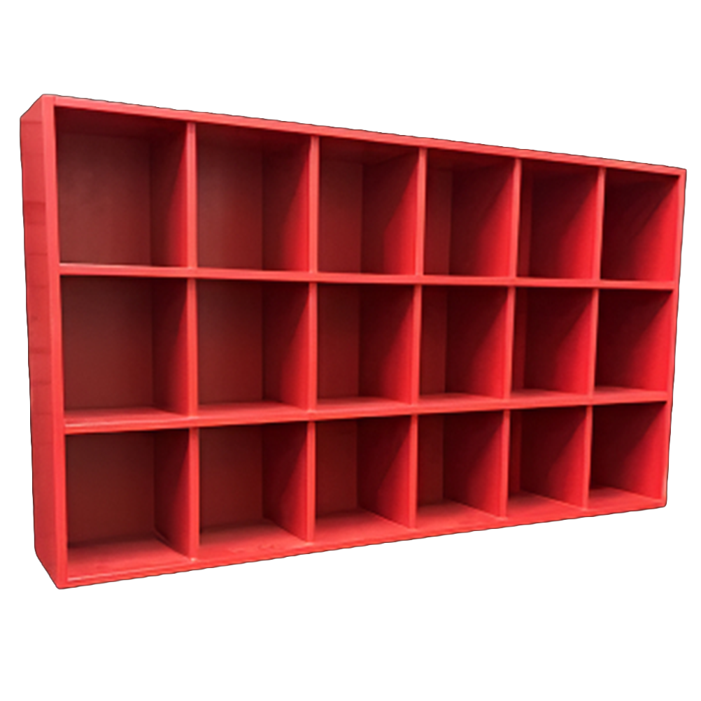 18 Helmet Cubby Rack