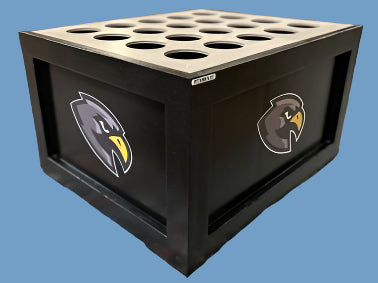 Black diamondback with multiple holes and bird logo of your team