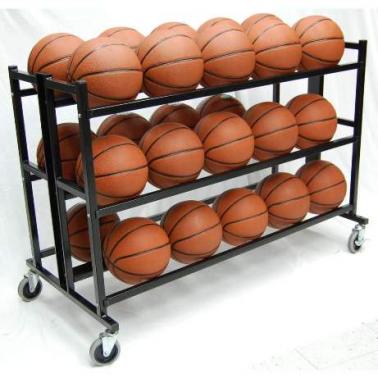 Double Wide Ball Cart with Locking Wheels