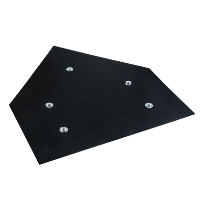 Bottom of Champro 5 spike home plate black showing the threads. 