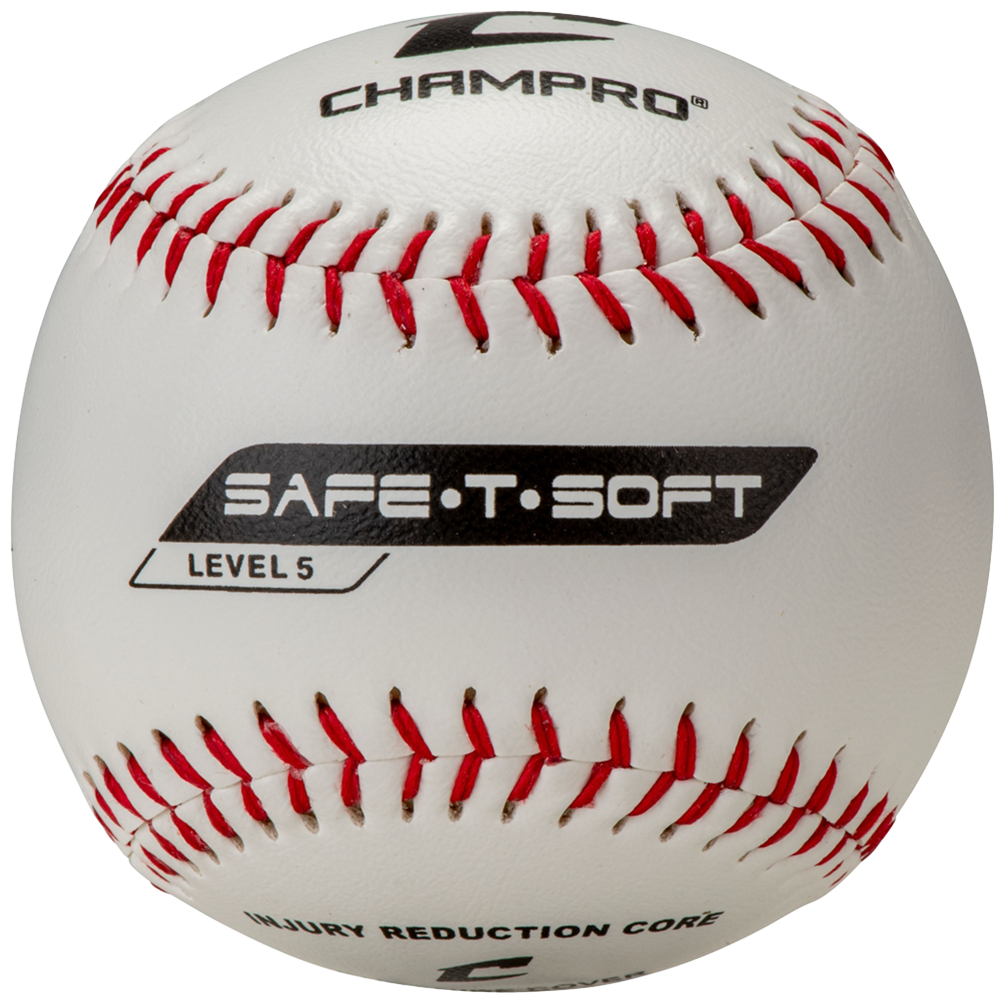 Champro level 5 safe t soft baseball with injury reduction core at the bottom