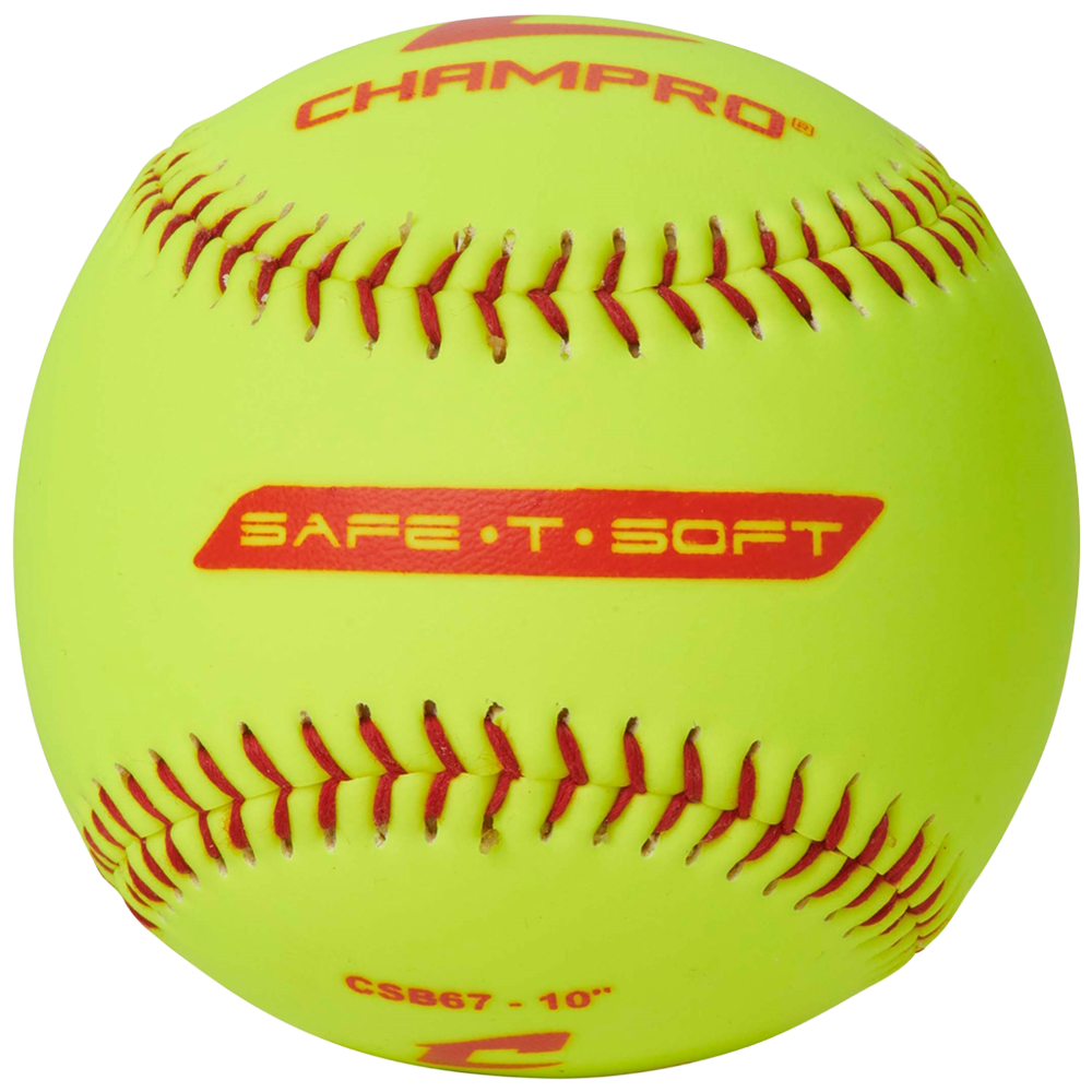 Champro Safe T Soft 10" CSB67 yellow with red seams. 