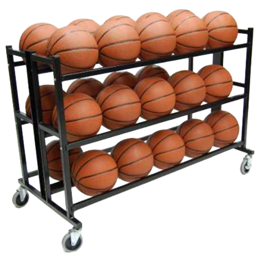 Double Wide Ball Cart with Locking Wheels