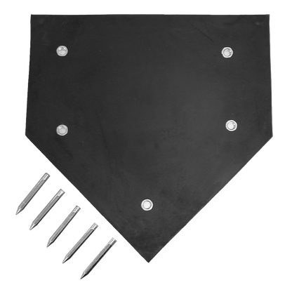 Bottom view of the Jaypro Home Plate with 5 spikes on the bottom left