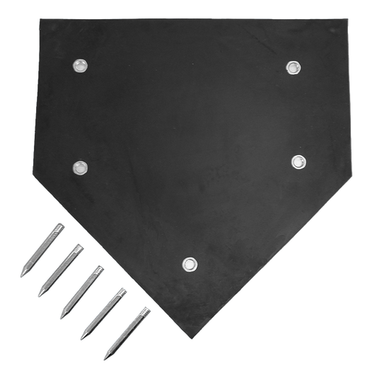 Bottom view of the Jaypro Home Plate with 5 spikes on the bottom left