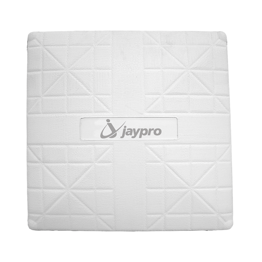 White Jaypro front base with gray logo. 
