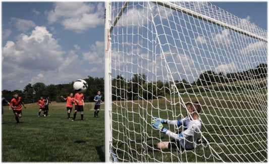 Kwik Goal Soccer Net, 6 1/2H x 18 1/2W x 2D x 6 1/2B, 120 MM Mesh, 3 MM Solid Braid Knotless