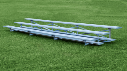 Low Rise Dura-Lite Welded Portable Bleachers 3 rows variant on Grass Background