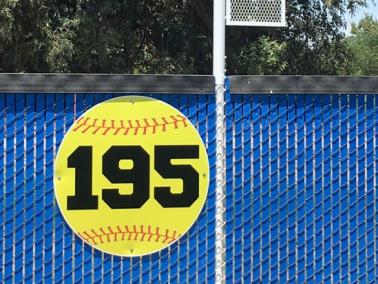 Outfield Distance Sign Ball Shaped METAL