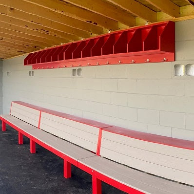 dugout equipment 
storage rack