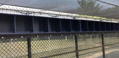 player dugout storage cubbies
