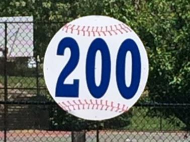 Outfield Distance Sign Ball Shaped METAL