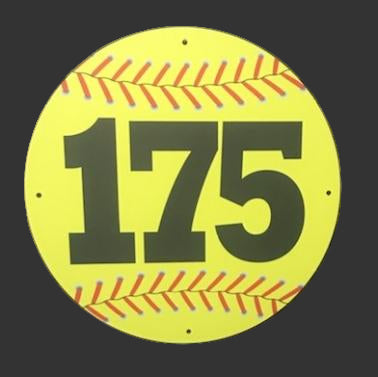Outfield Distance Sign Ball Shaped METAL