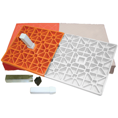 Orange and white double first base flex style with anchors and rubber plugs