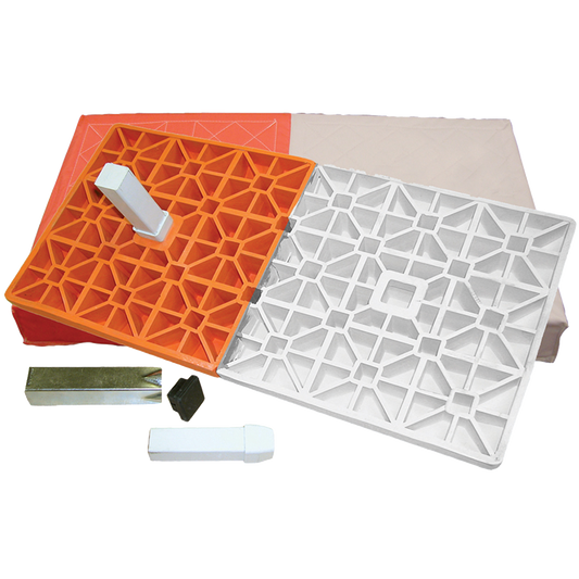 Orange and white double first base flex style with anchors and rubber plugs