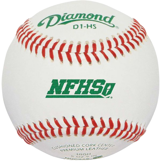 Baseball with Diamond D1-HS and NFHSU logos.