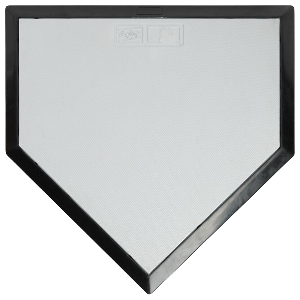 White Rawlings Hollywood Bury-All Home Plate top view with black edges
