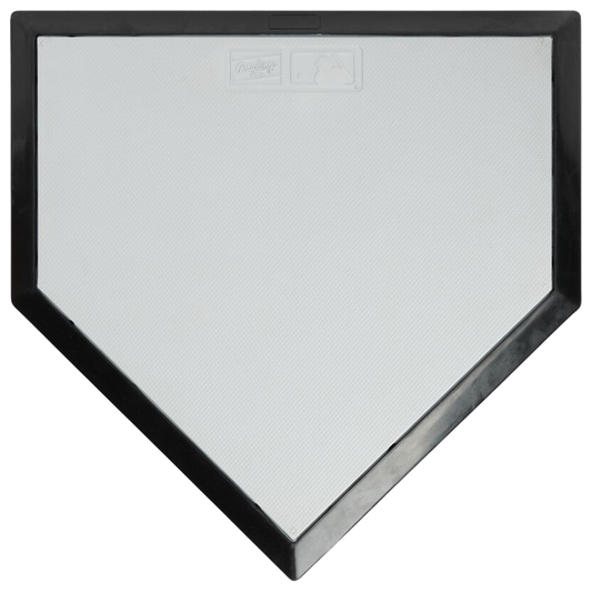 White Rawlings Hollywood Bury-All Home Plate top view with black edges