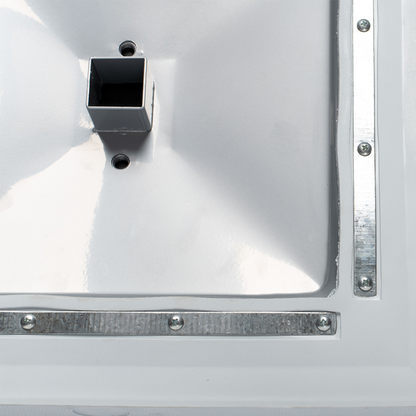 Close up of the underneath of a champro base showing the metal with screws and the socket