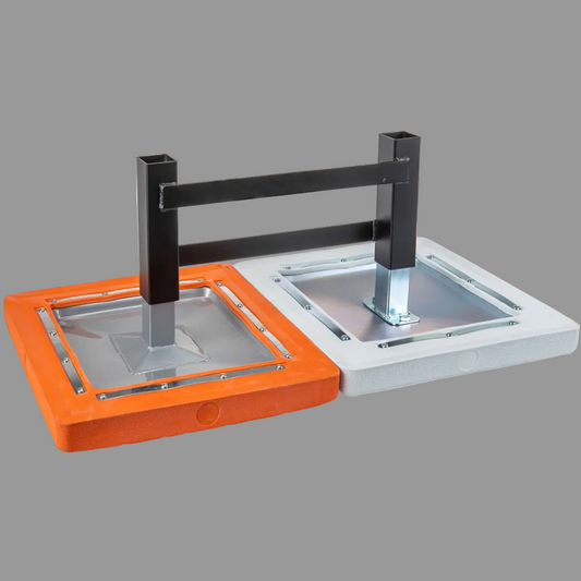 Black Pro Style Double Anchor Post on top of first base double orange and white
