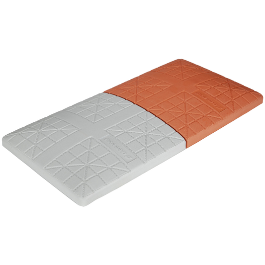 Two bases. One orange and one white from Champro