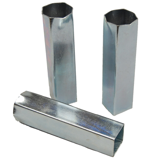 Three silver Trigon ground anchors