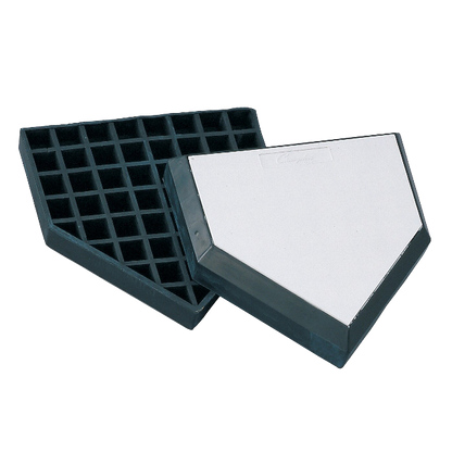 Top and bottom of the Trigon Waffle Bottom In-Ground Home Plate