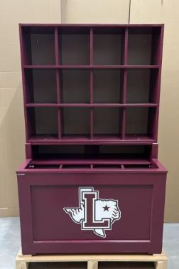 Dugout storage unit with logo 