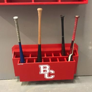 bat rack, dugout rack, baseball storage