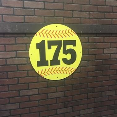 Outfield fence sign